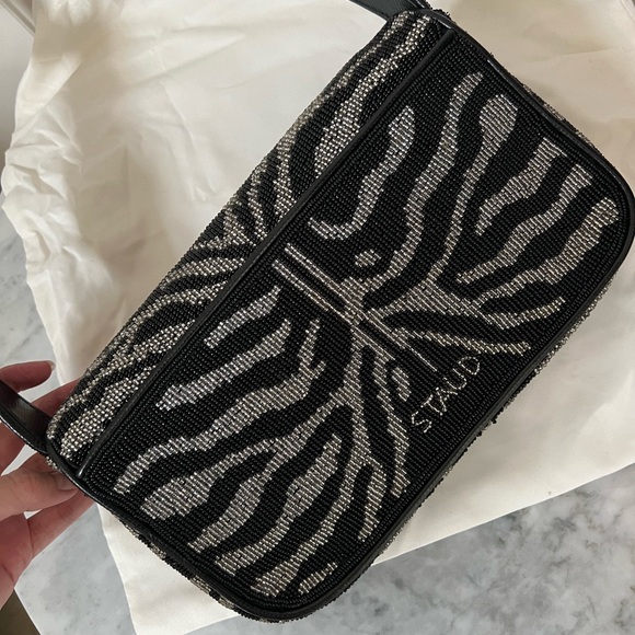 STAUD Beaded Zebra Print shoulder bag - Picture 2 of 4
